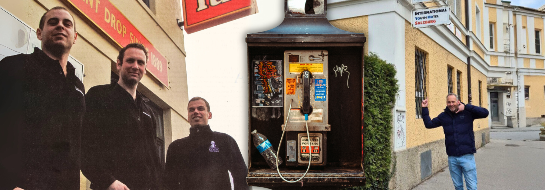 Dave Bulling Outside the Soho Backpackers in Austria